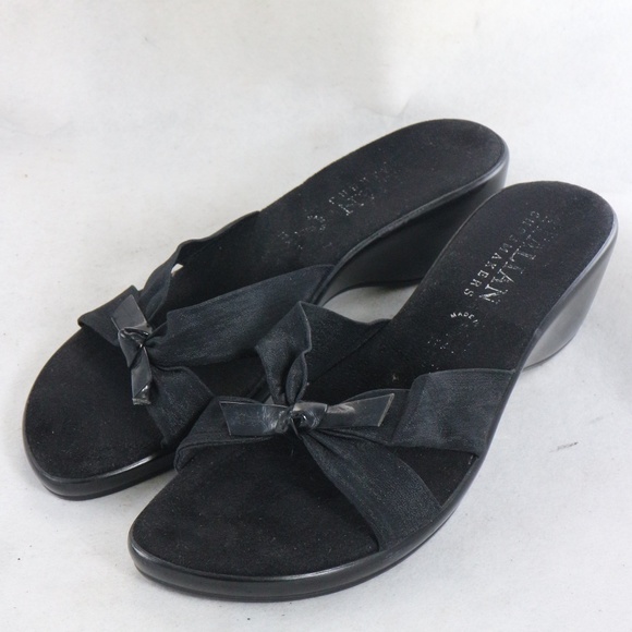 ITALIAN SHOEMAKERS Black Cross Strap Bow Sandals Sz 8 US Women - Picture 6 of 8